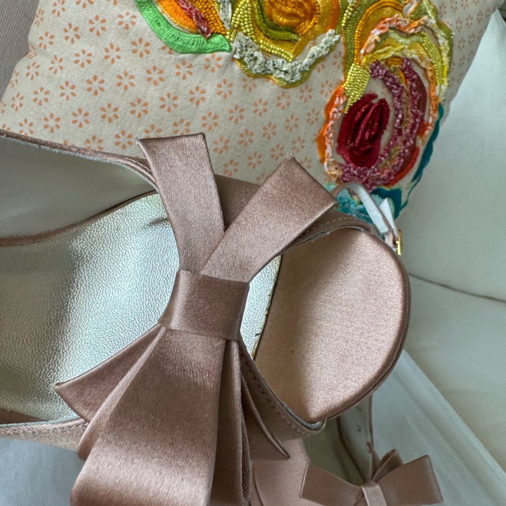Stuart Weitzman Bow Rose Gold Special Occassion Slingback Heels🇪🇸made in Spain🇪🇸 - Picture 8 of 16